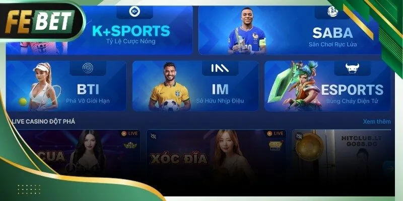 Kho game Febet đa dạng giúp người dùng dễ dàng lựa chọn